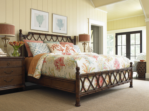 Brown Wood Bed and Nightstand